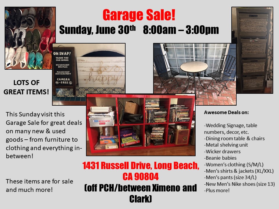 Don't Miss This Terrific Garage Sale!!!